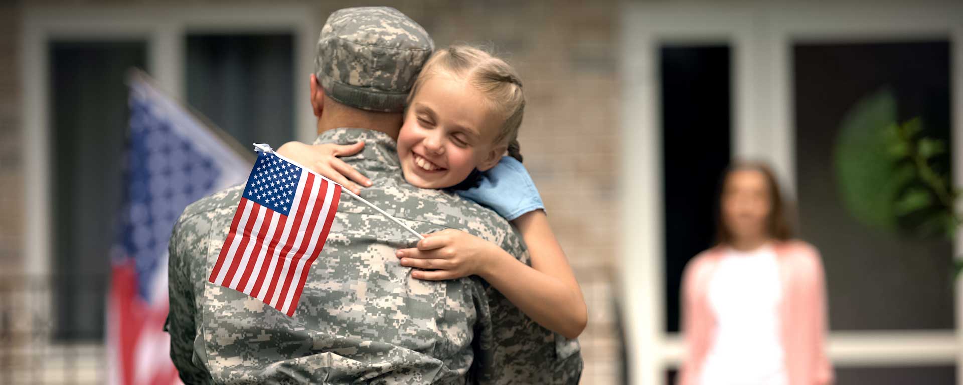 Service member with family